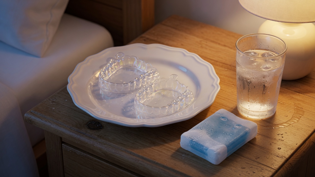 Changer de gouttière Invisalign le soir, avec eau froide et poche de glace